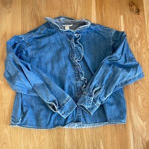Ruffle Chambray Top